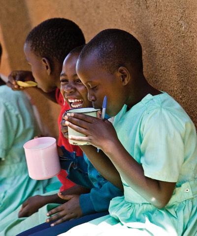 Children eating nutritional food